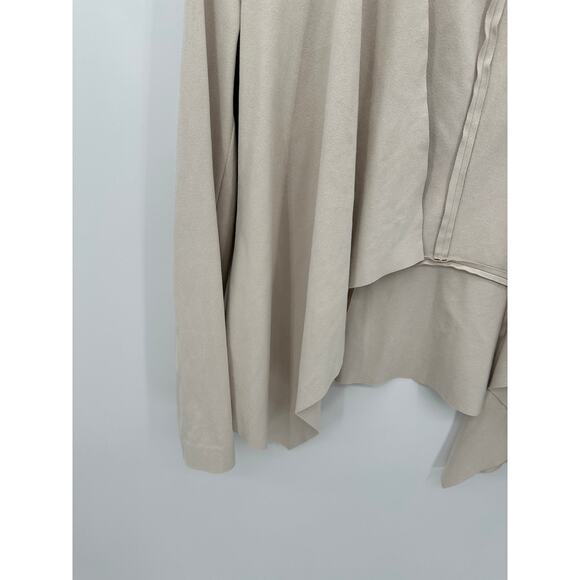 Zara Cream Suede Open Front Lightweight Jacket Women's Size X-Small XS - Picture 3 of 7